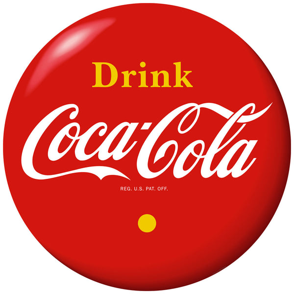 Drink Coca-Cola Red Disc Floor Graphic Yellow 1930s Style