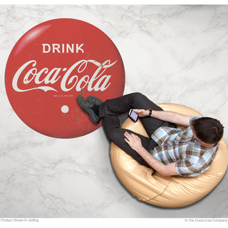 Drink Coca-Cola Red Disc Floor Graphic 1930s Style Grunge