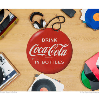 Drink Coca-Cola in Bottles Red Disc Floor Graphic 1930s Style Grunge