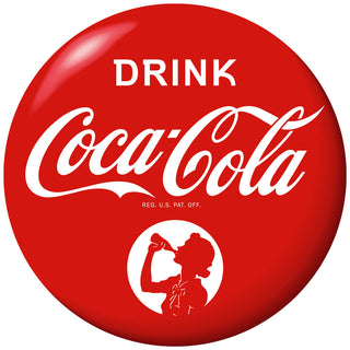 Drink Coca-Cola Red Disc Floor Graphic Girl Silhouette