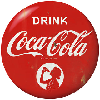 Drink Coca-Cola Red Disc Floor Graphic Girl Silhouette Grunge