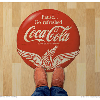 Pause Go Refreshed Coca-Cola Wings Red Disc Floor Graphic Grunge