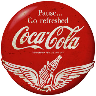 Pause Go Refreshed Coca-Cola Wings Red Disc Floor Graphic Grunge