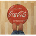 Delicious Coca-Cola Red Disc Floor Graphic 1950s Style Grunge