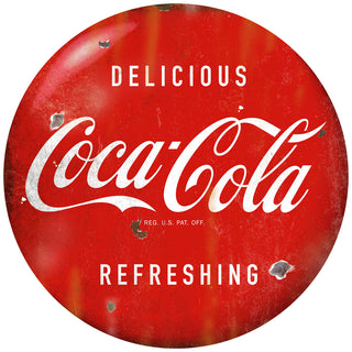Delicious Coca-Cola Red Disc Floor Graphic 1950s Style Grunge