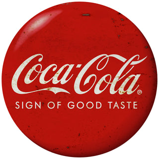 Coca-Cola Sign of Good Taste Red Disc Floor Graphic 50s Style Grunge