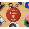 Have a Coke Here Red Disc Floor Graphic 1950s Style Grunge