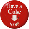 Have a Coke Here Red Disc Floor Graphic 1950s Style Grunge