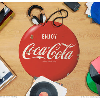 Enjoy Coca-Cola Red Disc Floor Graphic 1960s Style Grunge
