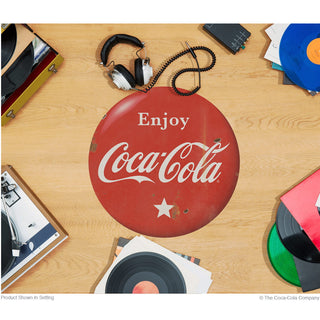 Enjoy Coca-Cola Star Red Disc Floor Graphic Grunge