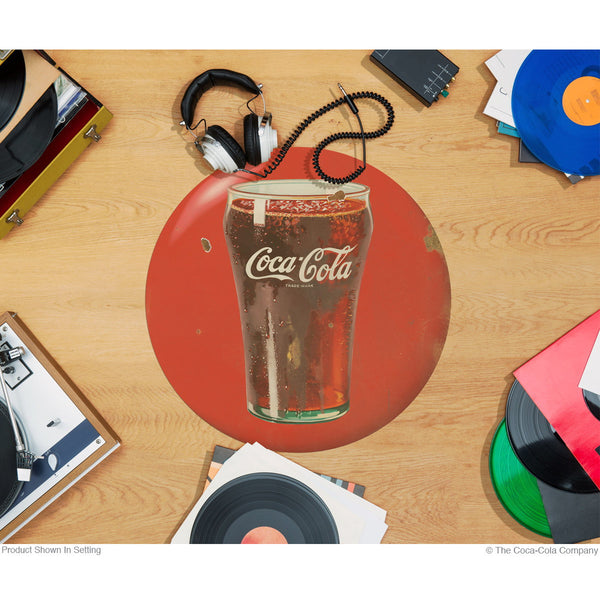 Coca-Cola Bell Glass Red Disc Floor Graphic Grunge