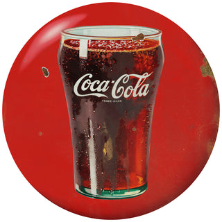 Coca-Cola Bell Glass Red Disc Floor Graphic Grunge