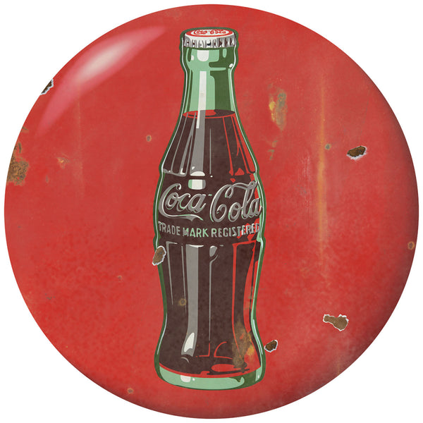 Coca-Cola Bottle Red Disc Floor Graphic Pop Art Grunge