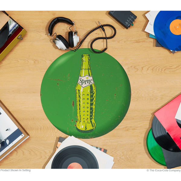 Sprite 1960s Style Bottle Green Disc Floor Graphic Grunge