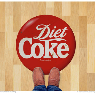 Diet Coke Script Red Button Disc Floor Graphic Grunge