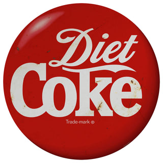 Diet Coke Script Red Button Disc Floor Graphic Grunge