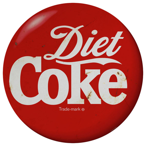 Diet Coke Script Red Button Disc Floor Graphic Grunge