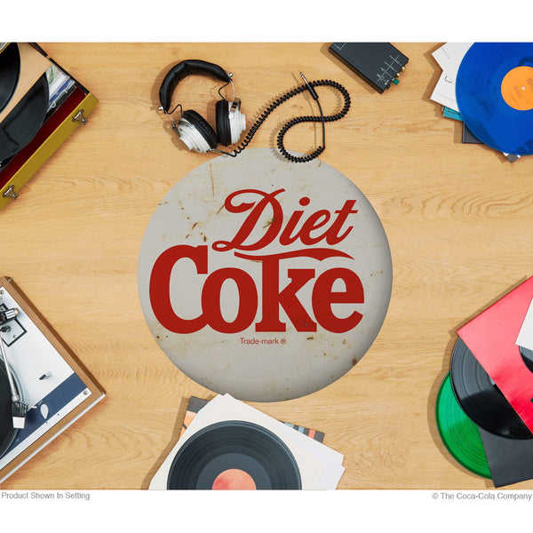 Diet Coke Script White Button Disc Floor Graphic