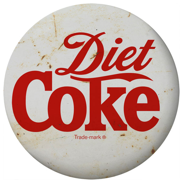 Diet Coke Script White Button Disc Floor Graphic