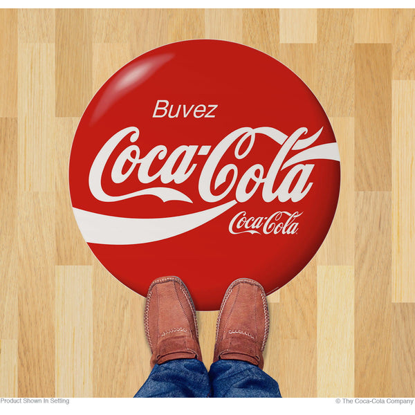 Drink Coca-Cola Red Disc Floor Graphic French Script
