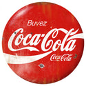 Drink Coca-Cola Red Disc Floor Graphic French Script Grunge