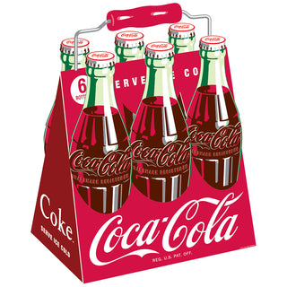 Coca-Cola 6 Pack Bottle Carrier Floor Graphic 1940s Style Red