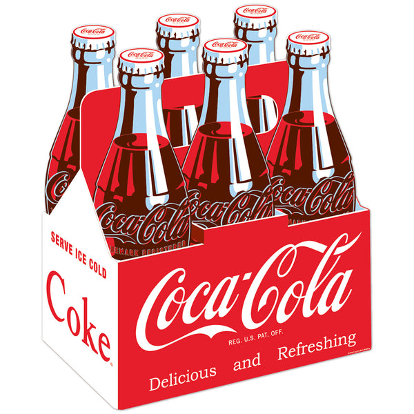 Coca-Cola 6 Pack Classic Carrier Floor Graphic 1940s Style