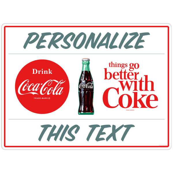 Coca-Cola Personalized Vinyl Stickers Things Go Better with Coke Set of 10
