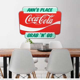 Enjoy Coca-Cola Googie Style Personalized Metal Sign