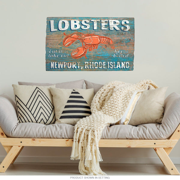 Lobsters Rustic Style Personalized Decal