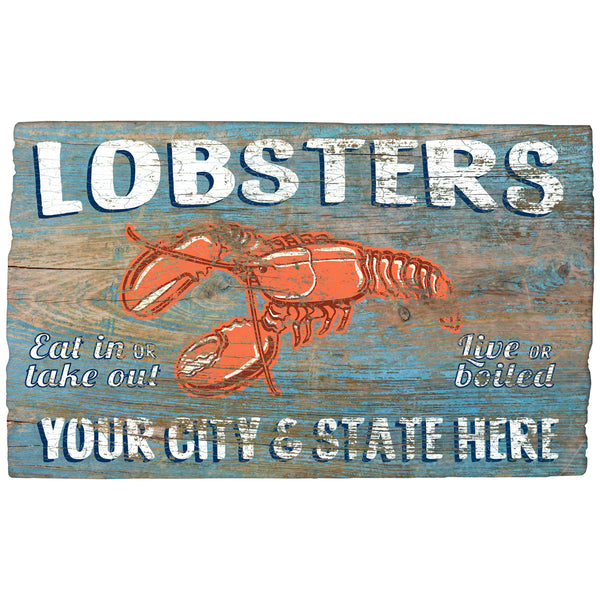 Lobsters Rustic Style Personalized Decal
