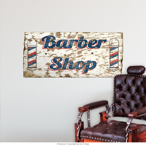 Barber Shop Rustic Style Decal