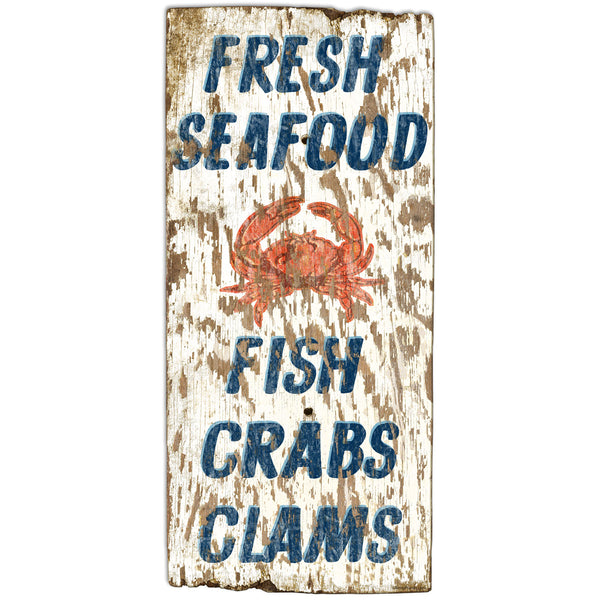 Fresh Seafood Crabs Rustic Style Decal