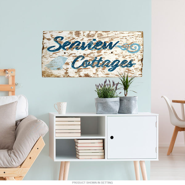 Seaview Cottages Rustic Style Decal