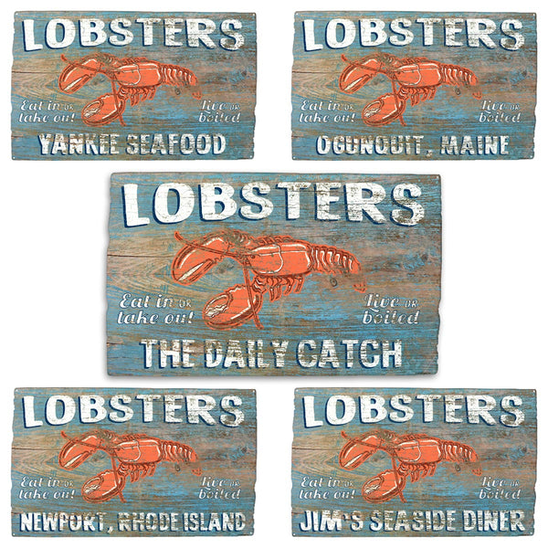 Lobster Rustic Style Personalized Metal Sign