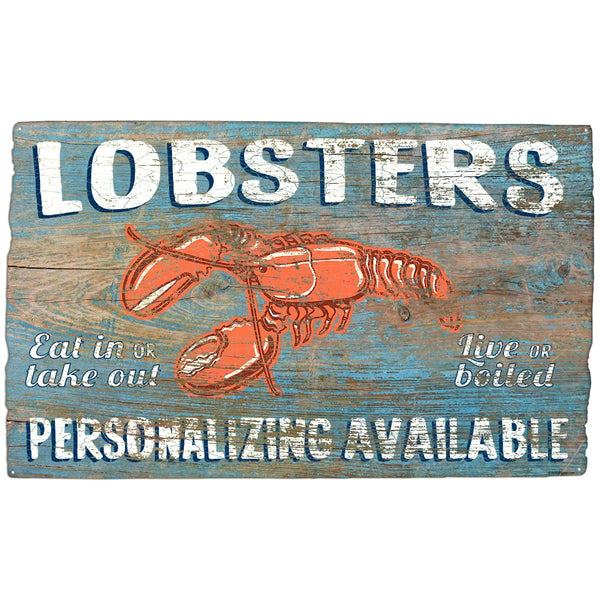 Lobster Rustic Style Personalized Metal Sign