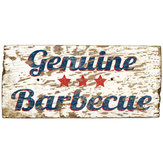 Genuine Barbecue Rustic Style Metal Sign