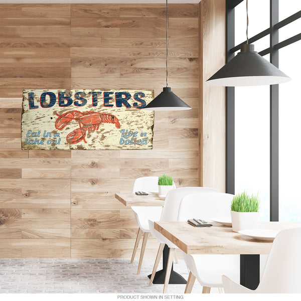 Lobsters Seafood Restaurant Rustic Style Metal Sign