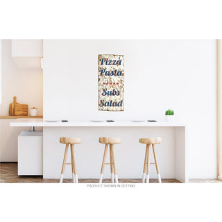 Pizza Pasta Rustic Style Metal Sign