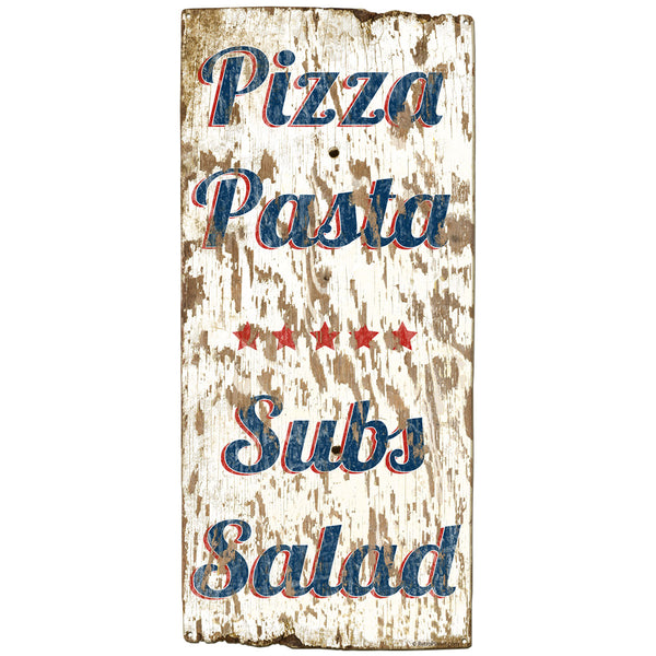 Pizza Pasta Rustic Style Metal Sign