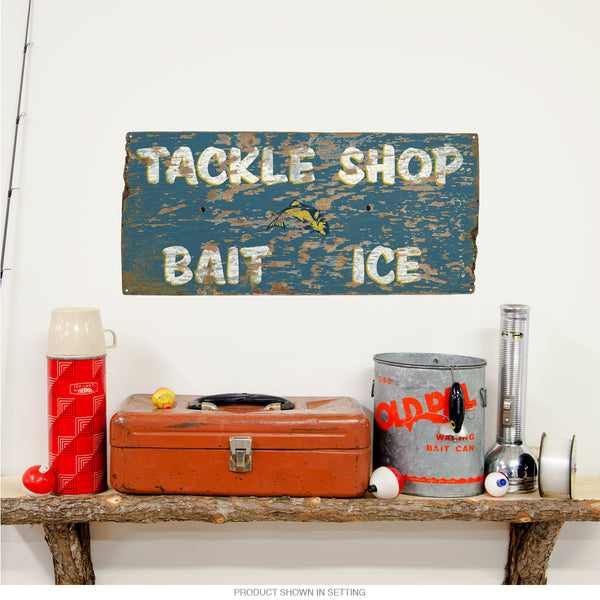 Bait Shop Sign Rustic Decor Vintage Fishing Sign Metal Sign