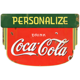 Drink Coca-Cola Deco Personalized Metal Sign 1930s Style Distressed