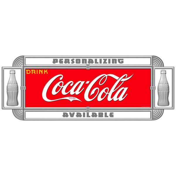 Drink Coca-Cola Deco Personalized Metal Sign 1920s Style