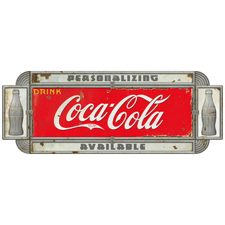 Drink Coca-Cola Deco Coke Bottles Personalized Metal Sign Distressed