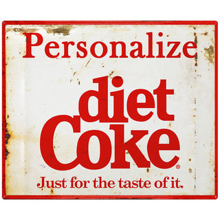 Diet Coke Personalized Metal Sign Taste Of It 1980s Style Distressed