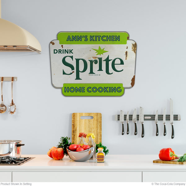 Drink Sprite Personalized Metal Sign Distressed