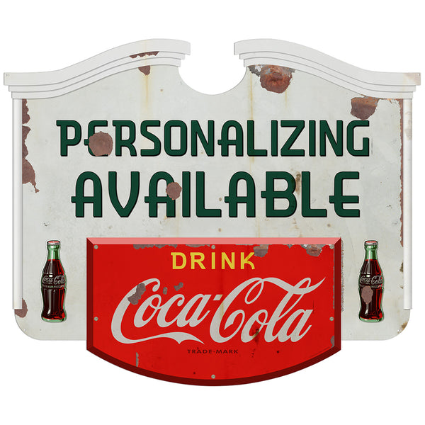 Drink Coca-Cola Colonial Style Personalized Metal Sign Distressed