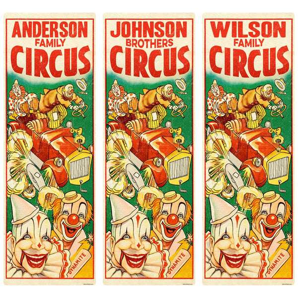 Circus Clowns Personalized Decal
