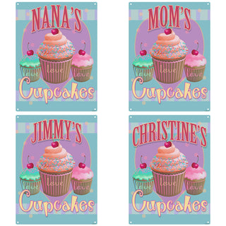 I Love Cupcakes Personalized Metal Sign