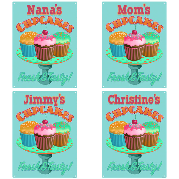 Cupcakes Fresh Tasty Personalized Metal Sign